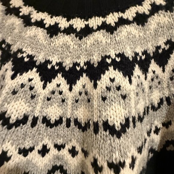 Land's End Women's Cozy Lofty Fair Isle Cardigan Sweater, L - Picture 9 of 12